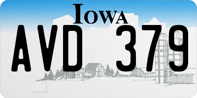 IA license plate AVD379