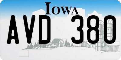 IA license plate AVD380