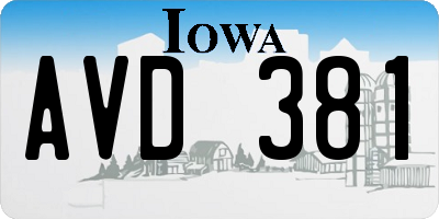 IA license plate AVD381