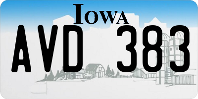 IA license plate AVD383