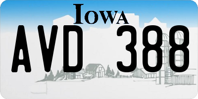 IA license plate AVD388