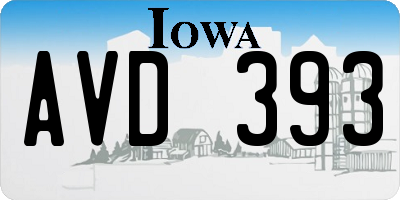 IA license plate AVD393