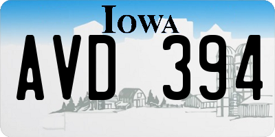 IA license plate AVD394