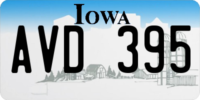 IA license plate AVD395