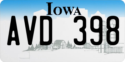 IA license plate AVD398