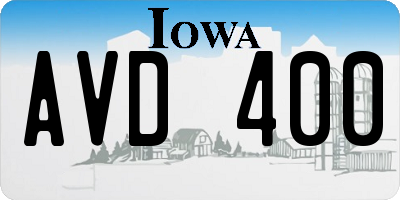 IA license plate AVD400