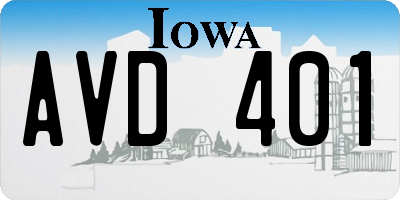 IA license plate AVD401