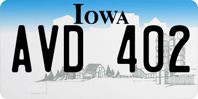 IA license plate AVD402