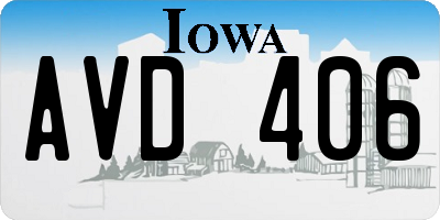 IA license plate AVD406