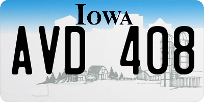 IA license plate AVD408