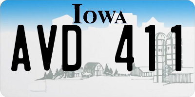 IA license plate AVD411