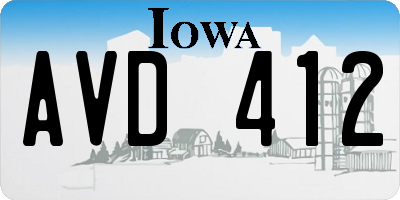 IA license plate AVD412