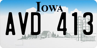 IA license plate AVD413