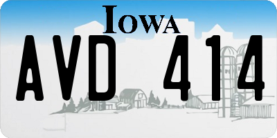 IA license plate AVD414
