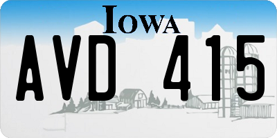 IA license plate AVD415