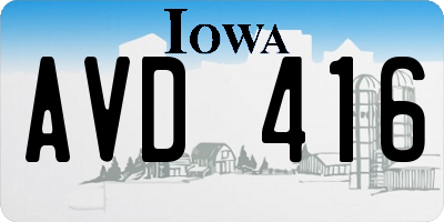 IA license plate AVD416