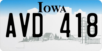IA license plate AVD418