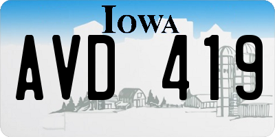 IA license plate AVD419