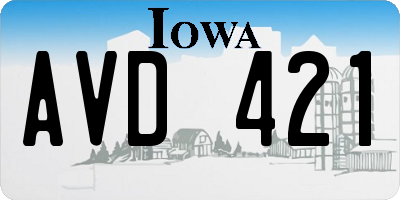 IA license plate AVD421