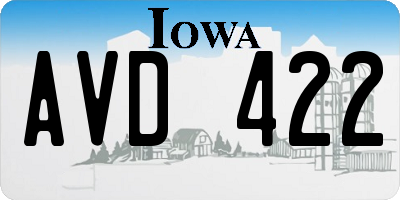 IA license plate AVD422