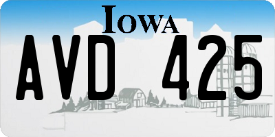 IA license plate AVD425