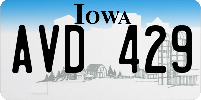 IA license plate AVD429