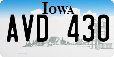 IA license plate AVD430