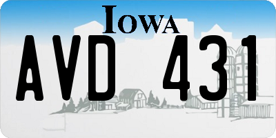 IA license plate AVD431