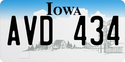 IA license plate AVD434