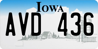 IA license plate AVD436