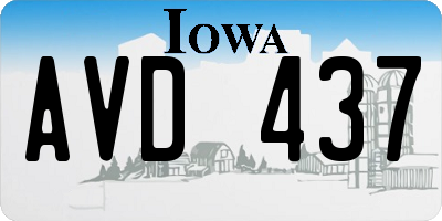 IA license plate AVD437