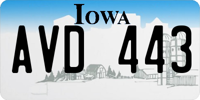 IA license plate AVD443