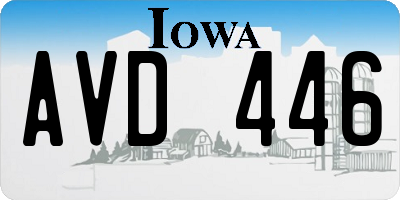 IA license plate AVD446