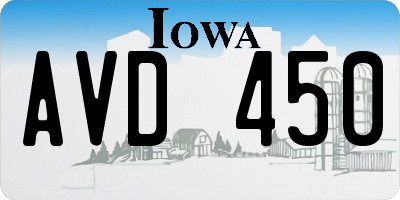 IA license plate AVD450