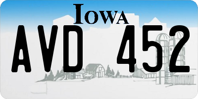 IA license plate AVD452