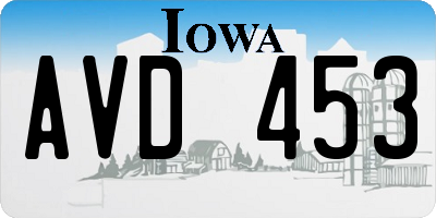 IA license plate AVD453