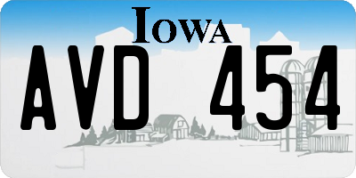 IA license plate AVD454