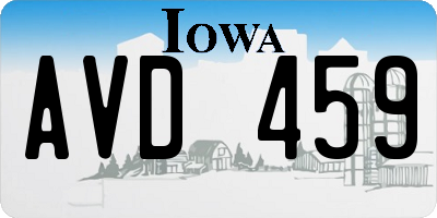 IA license plate AVD459