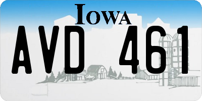 IA license plate AVD461