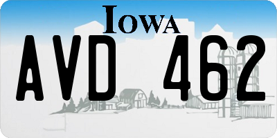 IA license plate AVD462
