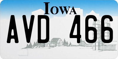 IA license plate AVD466