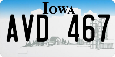 IA license plate AVD467