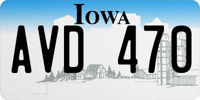 IA license plate AVD470