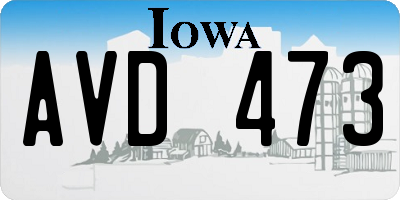 IA license plate AVD473