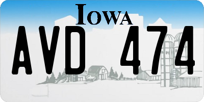 IA license plate AVD474