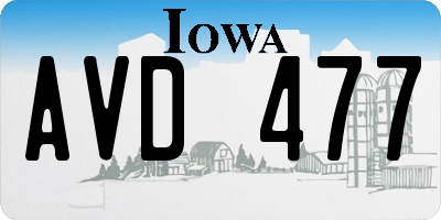 IA license plate AVD477