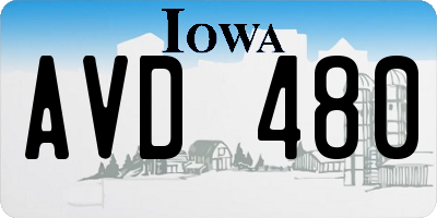 IA license plate AVD480