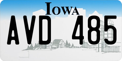 IA license plate AVD485