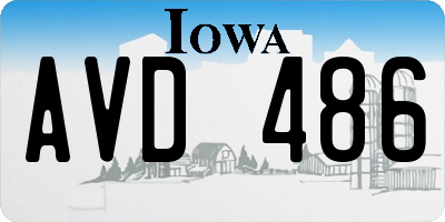 IA license plate AVD486