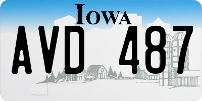 IA license plate AVD487
